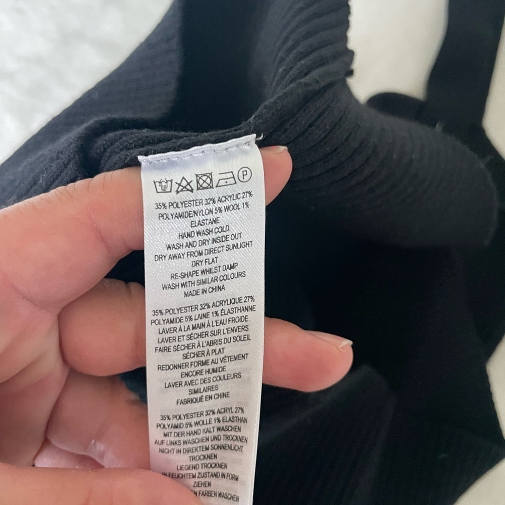 French Connection Black Ribbed Mini Dress - Picture 8 of 8